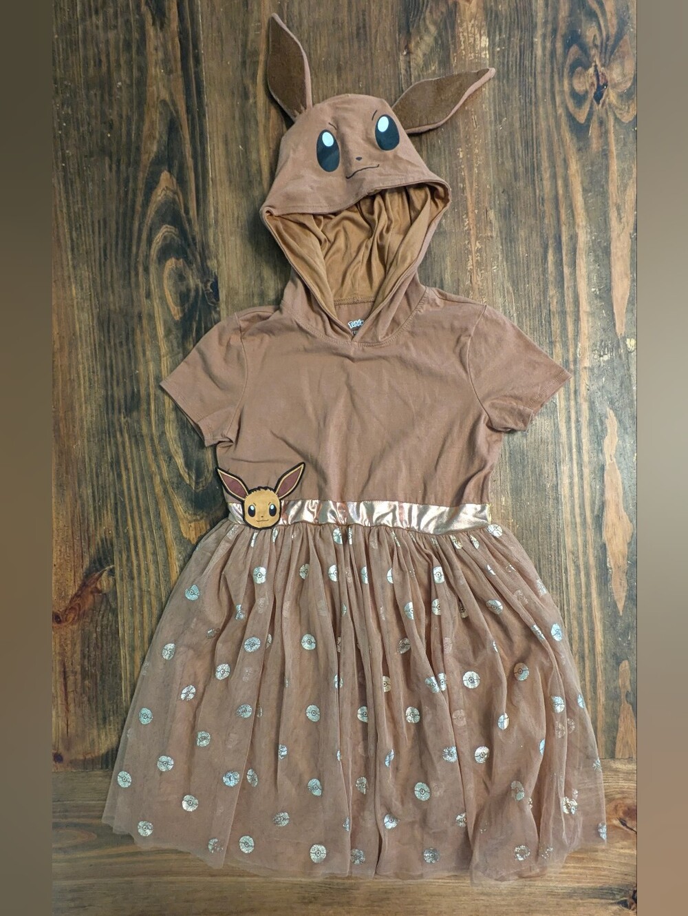 Evee Pokemon Dress With Hood Girls 2x